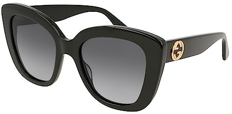 GUCCI Womens GG0327S Sunglasses, Black-Black-Grey, 52