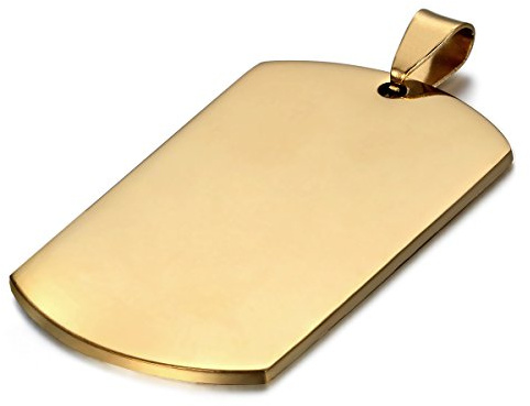 JewelryWe Dog Tag Kette Herren: Gold Edelstahl Halskette Männer Militärische Erkennungsmarke Hundemarke Armee Stil Dog Tag Anhänger mit 55cm Kette Geschenk