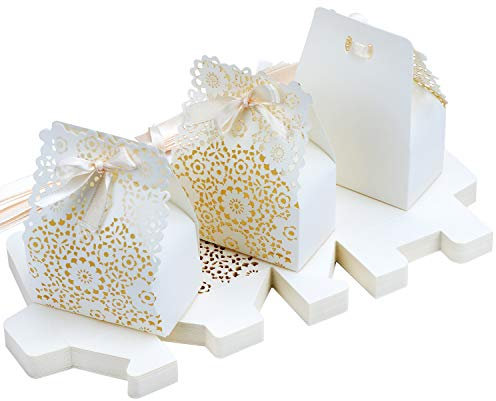 TsunNee 30PCS Hollow Paper Candy Boxes - Flower Pattern Wedding Favour & DIY Party Gift Boxes
