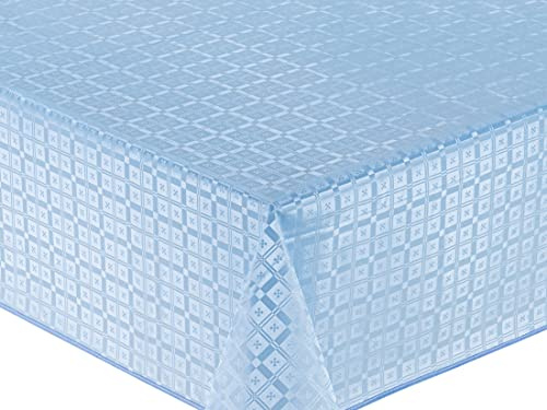 Home Direct Wachstuch Tischdecke Abwaschbar Eckig geprägt (140x180cm, Blau Grau)