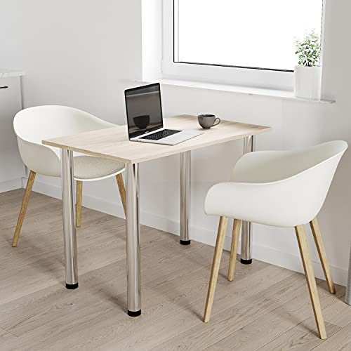 AKKE mikon 60x50 | Esszimmertisch - Esstisch - Tisch mit Chrombeinen - Küchentisch - Bürotisch | Sonoma