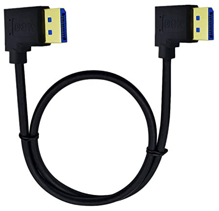 INNOV8 8K DisplayPort 1.4 Male to Male 90° Right Angled Cable (8K@60Hz) - 0.5m