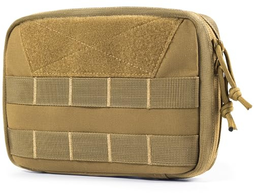 OneTigris EDC Tasche, Gürteltasche MOLLE Taktische Hüfttasche Wasserdicht Molletaschen für Camping Wandern Radfahren Klettern und Reisen,Coyote Braun
