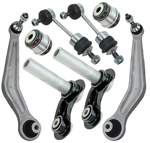 ATEC Germany 2x Querlenker Hinterachse hinten links & rechts, 2x Integrallenker hinten vorne, 2x Lagerung Achsschenkel, 2x Koppelstangen Kompatibel mit BMW 5er (E60)(E61), 6er (E63)(E64)
