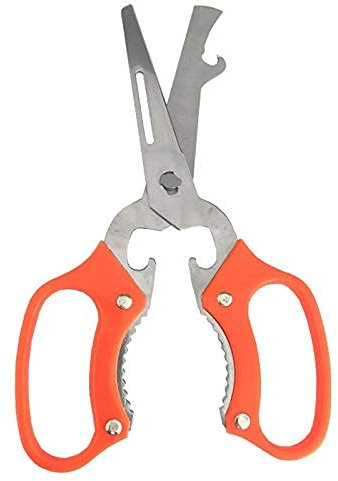 Kitchen Scissors,Kitchen Shears Detachable Stainless Steel Bone Fish Cutter Shears Bottle Opener(Stainless Steel?Orange)