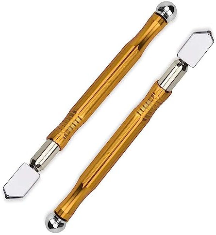Bestgle 2 stücke Glas Cutter Metall Griff Legierung Wolframcarbid Spitze Schneidwerkzeuge mit Bereich 3-15mm für Spiegel Glas Keramik Mosaik Fliesen Schneiden
