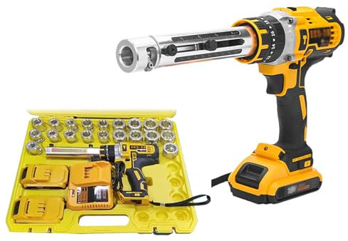 XGXHIN Máquina Pelacables Eléctrica, Pelacables Manual Fácil, Pelacables de Cobre Recargable Portátil, Rango de Calibre de Cable 13.3~28.5mm, para Chatarra y Cables