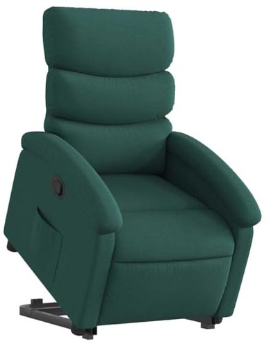 vidaXL Reclinerfåtölj med uppresningshjälp mörkgrön tyg, fåtölj, fåtölj med uppresningshjälp, reclinerstol, fåtöljer, fåtöljer med uppresningshjälp