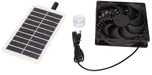 Jiawu Ventilateur d'Extraction Solaire 15W, Extracteur d'Air Portable à Énergie 87 PCM pour Cuisine, Serre, Maison
