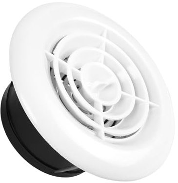 100mm Vent Cover, 4 inch Round Adjustable Air Vent Ceiling Vent ABS Ventilation Grille Air Vents Cover for Bathroom Office Room