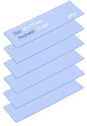 ORTREE Thermal Pad for M.2 2280 SSD NVMe Heatsinks - Soft, Safe, Simple to Apply - 70x20x1.5mm Conductive Silicone Pads - Pack of 6, ORHH019