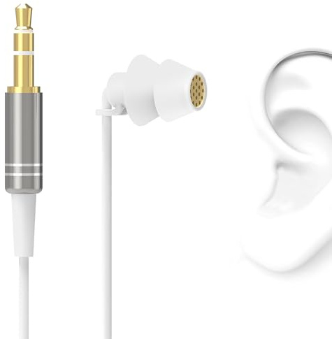 GEEKRIA Sleep Earplugs, 2.9 FT / 90 CM Mono Earbud Single Ear Noise Isolating Earphone, 3.5MM Tangle Free Sleep Headphones for Side Sleepers (Without Mic/White)