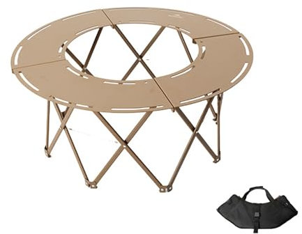 Solinder Tavolo multifunzione Outdoor Camping Home Courtyard HotPot Tavolo multifunzione pieghevole a carbonella in lega di alluminio Tavolo rotondo portatile per cucinare il tè