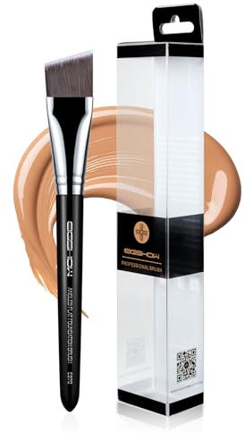 EIGSHOW Pennello per fondotinta, pennello cosmetico, pennello per trucco piatto angolato, pennello per trucco morbido e flessibile, ideale per fondotinta in polvere o liquido(E870)