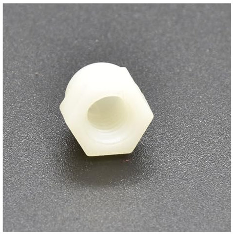 10/20 Stück M3 M4 M5 M6 M8 M10 M12 Schwarz-Weiß-Nylonmutter Kunststoff-Hutmuttern Dekorative Eichelmutter(White,M4(20PCS))