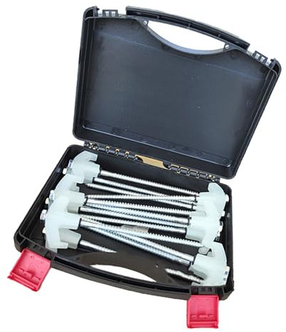 Robuste Zeltheringe, Schrauben, Karbonstahl, Zeltheringe, Bodenanker, Heringe zum Einschrauben, für Camping, Garten, Markisen, Vordach