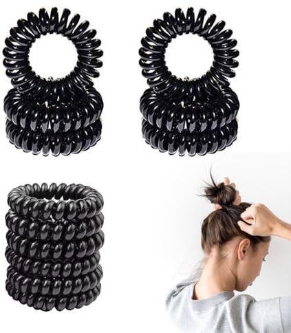 BIRLOZA 12 Piezas Gomas Pelo Mujer, Gomas de Pelo Espiral, Coleteros Pelo Mujer, Gomas del pelo Elásticas, Cintas para el Cabello en Espiral Cable de Teléfono, Gomillas Pelo Espiral