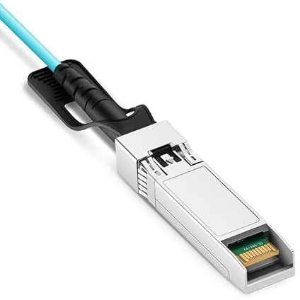 opteec® - 2M - Câble Fibre Optique Actif OM3 SFP+ à SFP+ AOC 10Gbit/s Renforcé - Rallonge/Jarretière Blindée - Compatible avec Freebox Ultra et Switch SFP 10G AOC - Garantie 10 Ans (Aqua, 2M)