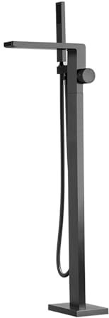 Grifo Mezclador para Bañera Moderno Grifo de Bañera de Pie Grifo de Bañera Cascada 2 Funciones con Ducha de Mano Color Gris