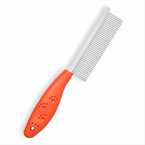 wilcractk Peine para Pelo Largo de Gato, Peine para Perros, Acero Inoxidable, Cepillo Perro Pelo Corto. Peine de Belleza para Mascotas Apto para Gatitos y Perros