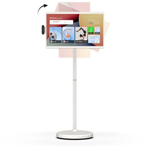 ApoloSign 24 Pulgadas 2ª generación Televisor portátil Inteligente con Sistema operativo Android, Certificado EDLA, Pantalla táctil móvil, rotación Completa, Control Remoto por Voz (24 Inch)