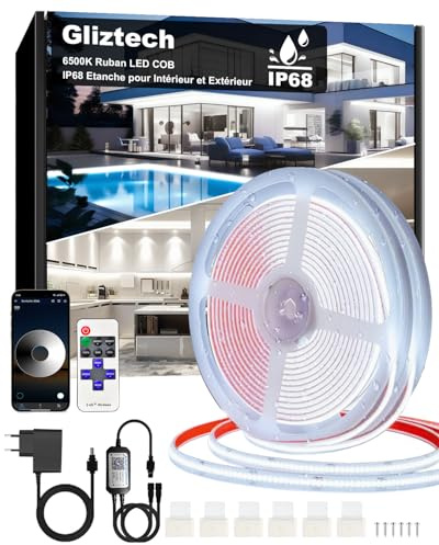 Gliztech 30M COB LED Streifen IP68 Wasserdicht, 24V LED Strip COB