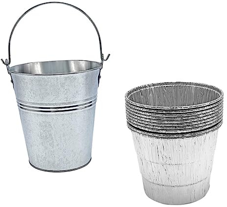 FUTUREORYY 10 Pezzi Barbecue Contenitore e BBQ Portatile con Manico Secchio capacità per Grigliate e Feste all con Liner USA e Getta per Pulizia Facile