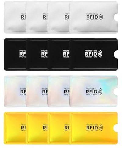 HUVZOR 16PCS custodie per carte di credito, titolare della carta rfid, porta carte di credito schermato, Custodia per Protezione Carta Prevenzione del furto d'identità per Donne e Uomini, 9,2 x 6,2 cm
