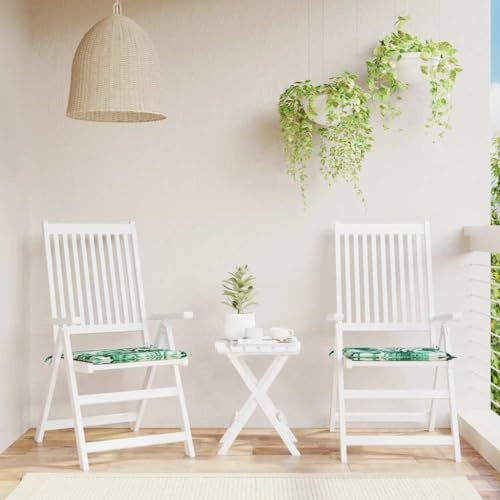 Frdhee Gartenstuhl Auflage,Sitzkissen 2 STK. Blattmuster 50x50x4 cm Stoff für Schlafzimmer und Wohnzimmer