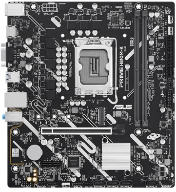 ASUS PRIME H810M-K, Scheda Madre Intel Micro ATX, Slot DDR5, Nera | 6+1+1+1 Fasi di Alimentazione, PCIe 4.0, Slot M.2, Ethernet Realtek 1Gb, HDMI TM, VGA, USB-C 5Gbps, Aura Sync