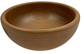EFO Holzschale 14 cm | Holzschüssel aus natürlichem Buchenholz im rustikalen Stil | Salatschüssel Holz für Snacks, Obst oder Deko | Obstschale Buchenholz dekorativ und langlebig | Natürliches Holz