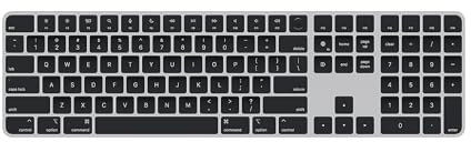 Apple Teclado Magic Keyboard con Touch ID y Teclado numérico: Recargable, con conexión Bluetooth y Compatible con Ordenadores Mac con Chip de Apple; Inglés Estadounidense, Teclas Blancas