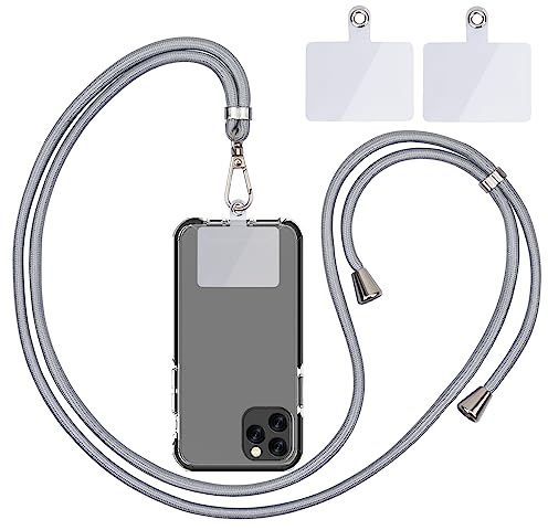 Linkbro Handykette Universal, Handy Lanyard, Universelles Handy um den Hals hängend mit Pad Handy Lanyard, verstellbar und abnehmbar. (1Helles Silber)