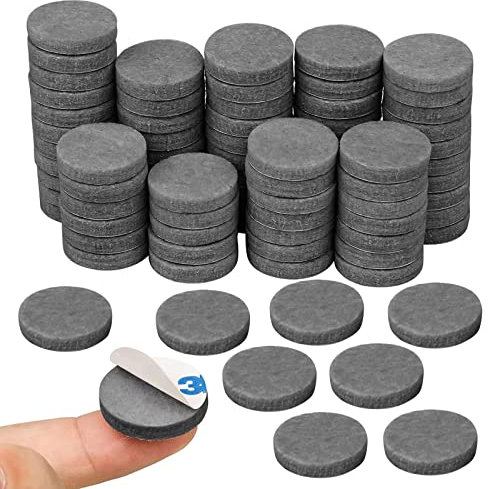 128 Pièces Patins en Feutre Protecteur de Sol Patins antidérapants Autocollants Patins pour Meubles Auto-adhésifs Tampon Chaise Patin Feutre pour Chaises Meubles Sofa 20mmx5mm(Gris)