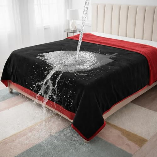 Bedding Aid wasserdichte Decke, Hundedecke Wasserdicht, Liebesdecke Wasserdicht, Katzendecke, Hundedecke Sofa, Rot/Schwarz, Kuscheldecke (102x152cm)