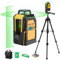 PREXISO Laser Level with Tripod, 30M Self Leveling Line Laser with Horizontal & Vertical Green Lines, Target Plate, Green Glasses, 360° Green Cross Line Laser Tool for Ceiling Tiling Construction