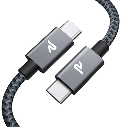 RAMPOW Câble USB C vers USB C 100W PD, Charge Rapide Nylon Tressé 2M | Type C, Compatible avec iPhone 17/16/15 Pro Max, MacBook Neo, iPad Pro/mini, Nintendo Switch, Galaxy S26/25, Google Pixel