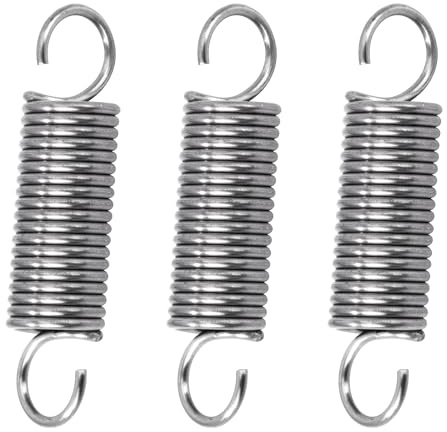 GUNGY Zugfedern mit Haken Edelstahl Zugfeder Spannfeder 40mm Außendurchmesser 10mm Drahtdurchmesser 1,2 mm Hakenwinkel 90 Grad Maximale Zugkraft 3,2kg 1,2x10x40mm 4 Stück