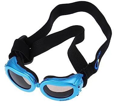 MERRYHAPY Hundebrille Für Haustiere wasserdichte Uv-schutzbrille Mit Verstellbarem Riemen Und Faltbarem Design s Blau Für Optimalen Augenschutz Beim Outdoor-Abenteuer