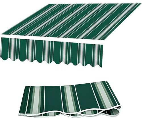 YHDMDQ Tettoia per Parasole 3.5x2.5m, Tessuto Resistente per Tenda da Sole Retrattile, Impermeabile Panno Esterno (Green, 3.5x2.5m/12x8ft)