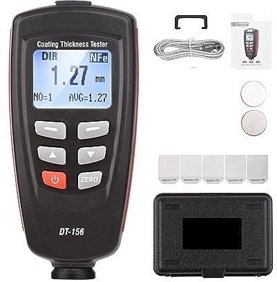 Spessimetro Vernice, DT-156 Tester di spessore del rivestimento LCD Fe/NFe Misuratore di spessore della vernice Misuratore di profondità della vernice for auto Tester 0~1800μm
