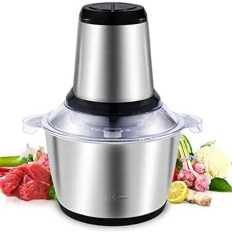 21 SHOP® Tritatutto da cucina elettrico 3 Litri Mixer Frullatore 300w - 650w con Ciotola Staccabile in Acciaio da Cucina Veloce Tritaverdure con 3 Lame