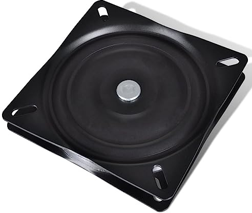 Ordellia Drehplatte aus pulverbeschichtetem Stahl 160 x 160 x 2,5 mm 360 Grad Rotation für Sitz Konsole Wohnmobil Auto Bus LKW Traktor Bootssitz, korrosionsbeständig schwarz