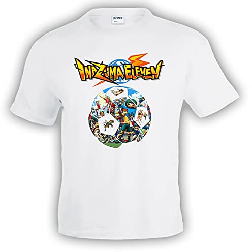 Mx Games Camiseta Inazuma Eleven (Balon) Blanca Manga Corta (Talla: 11-12 años)