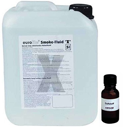 5 Liter Eurolite X (Extrem A2) Nebelfluid + 30 ml Duftstoff Kirsche, Smoke-Fluid, Nebel-Fluid-Flüssigkeit für Nebelmaschine