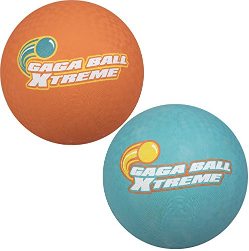 Gaga Ball 8.5 Inch Playground Balls w Air Pump (2 pk) - Durable Rubber Balls for Recess, Dodgeball, Kickball, Gagaball, Birthday Parties and Summer Camp - Fun Outdoor Toys for Games & Gifts for Kids