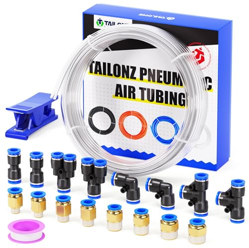 TAILONZ PNEUMATIC Klar 8mm OD 5mm ID Polyurethan PU Luftschlauch Rohr Rohrsatz 10 Meter 32.8ft