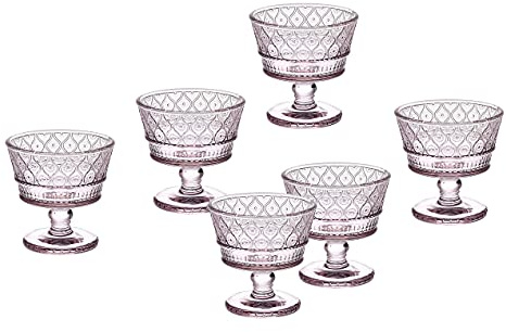 Godinger Serving Bowls, Ice Cream Bowls, Dessert Cups - Claro Collection, Pink, Set Of 8