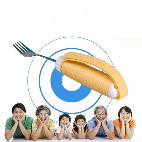 Tyenaza Ayuda alimentaria Tenedor Cuchara Anti-aspersión Anti-caída Hemipléjico Ancianos discapacitados Vajilla para Ancianos de Parkinson Plato Adaptado Discapacidad (Forks)