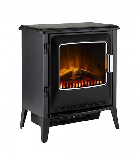 DIMPLEX Lucia LUC20 LED Optiflame Electric Stove FIRE 2KW LOG EFFECT WITH REMOTE CONTROL | realistic log fuel bed design, freestanding compact stove, remote control operation for easy use